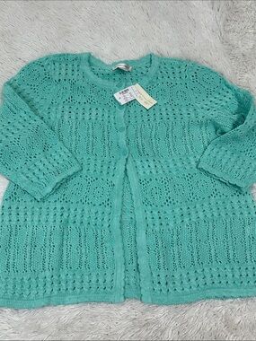 🥕 NWT Christopher & Banks Crochet Cardigan Sweater